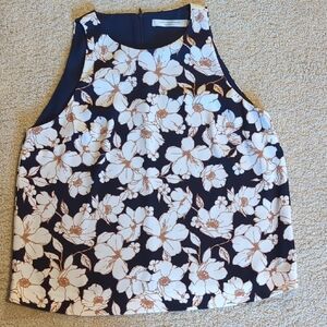 Boxy Blue Floral Tank Top